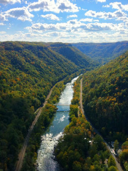 Aerial view of the New River Gorge